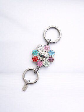 Coach Legacy Daisy Crystal Turnlock Valet Keychain 2007